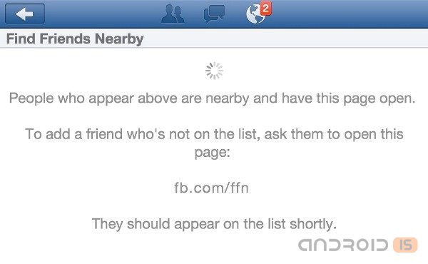Facebook    Find Friends Nearby