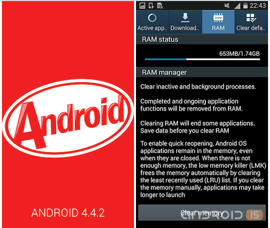Samsung  Galaxy Note 2  Android 4.4 KitKat