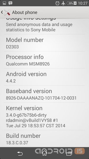 Sony Xperia M2  Android 4.4 KitKat