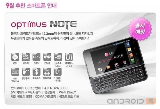 LG Optimus Note  QWERTY + Tegra 2