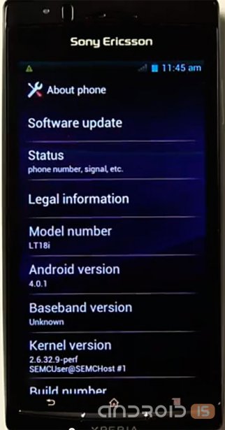 Sony Ericsson    Android 4.0