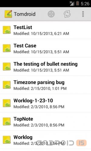 Tomdroid Notes 