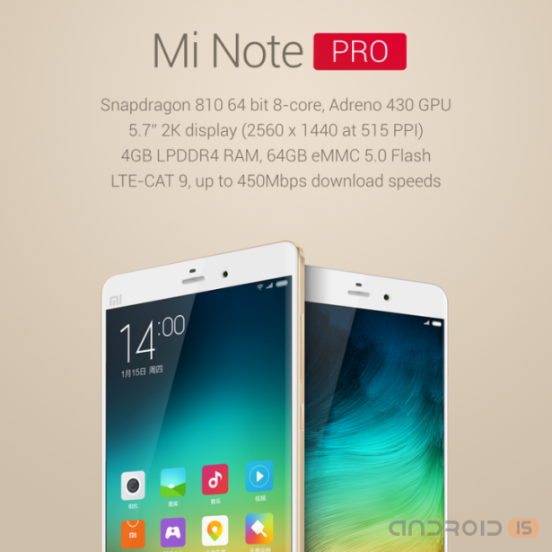 Xiaomi представила флагманы Mi Note и Mi Note Pro