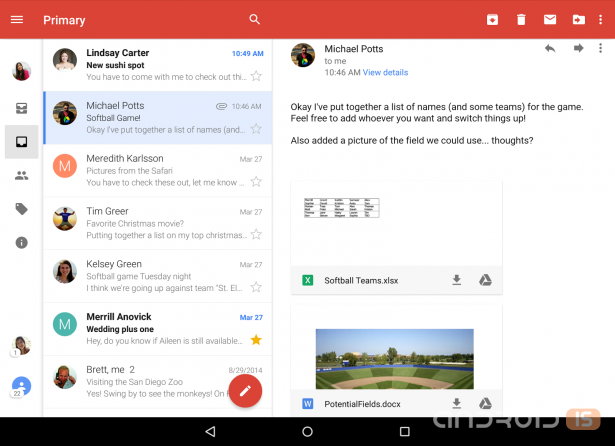 Google выпустила обновление Gmail для Android