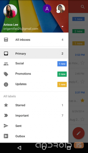 Google выпустила обновление Gmail для Android
