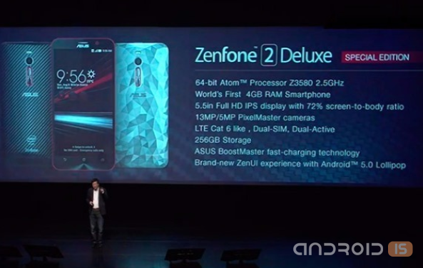 ASUS анонсировала ZenFone 2 с накопителем на 256 Гб