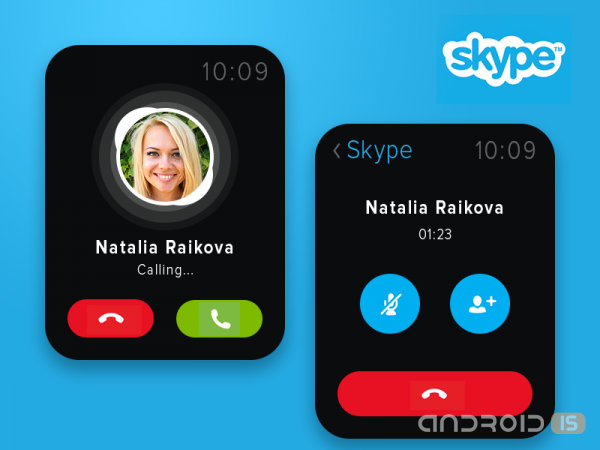Skype подружился с Android Wear